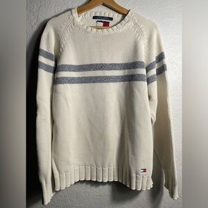 Tommy Hilfiger Cream Sweater with Blue Stripes